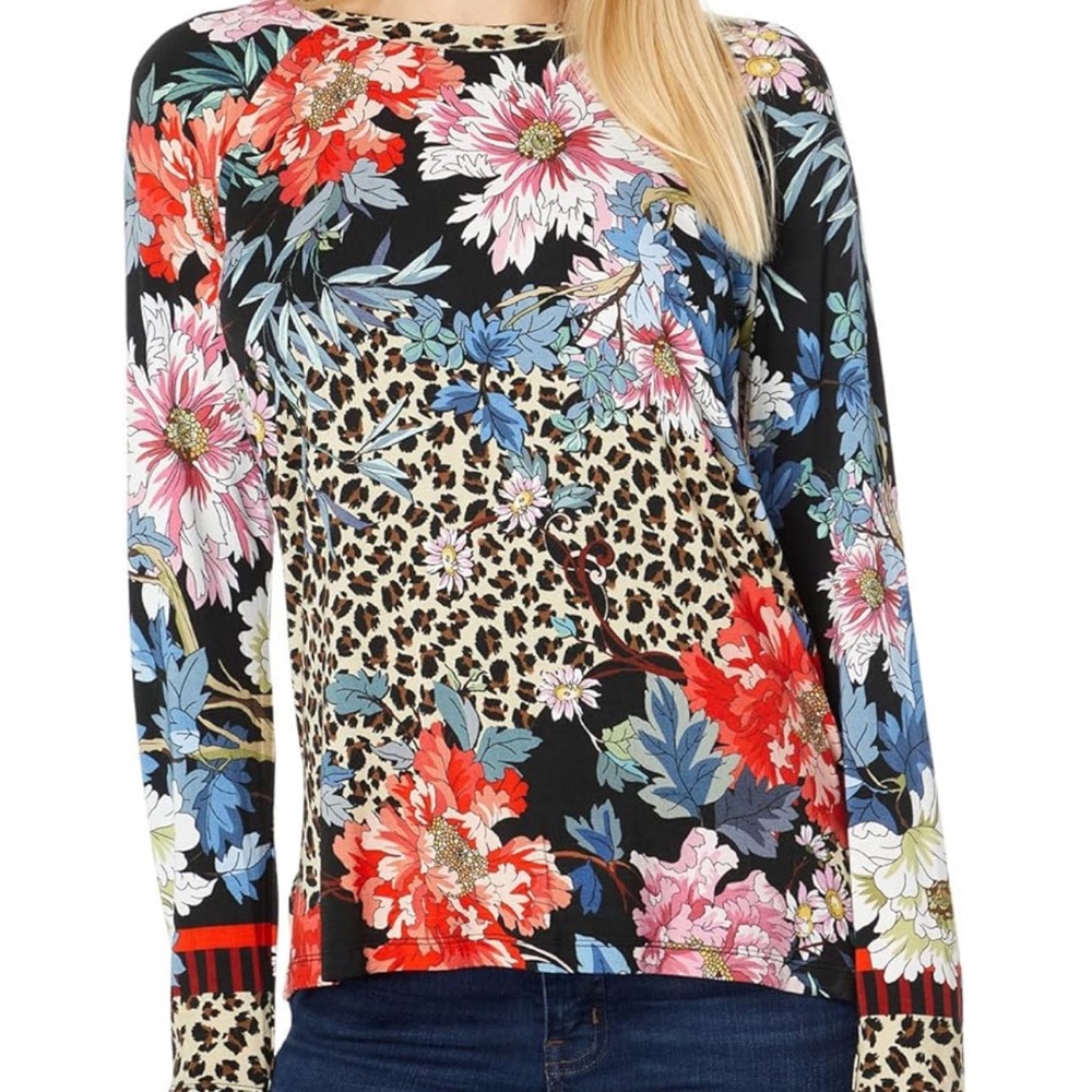 Johnny Was Ontari Long Sleeve Slim Raglan long sleeve Shirt NWT
